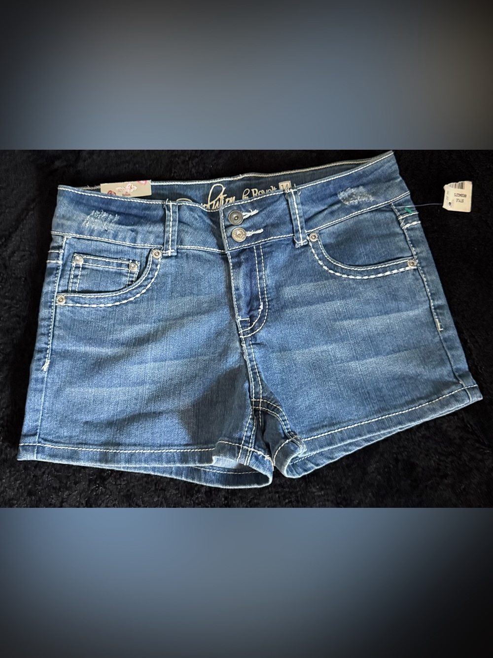 Revolution by Revolt Y2K Embellished Denim Shorts Girls 14 NWT